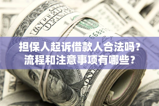 济南担保人起诉借款人合法吗？流程和注意事项有哪些？